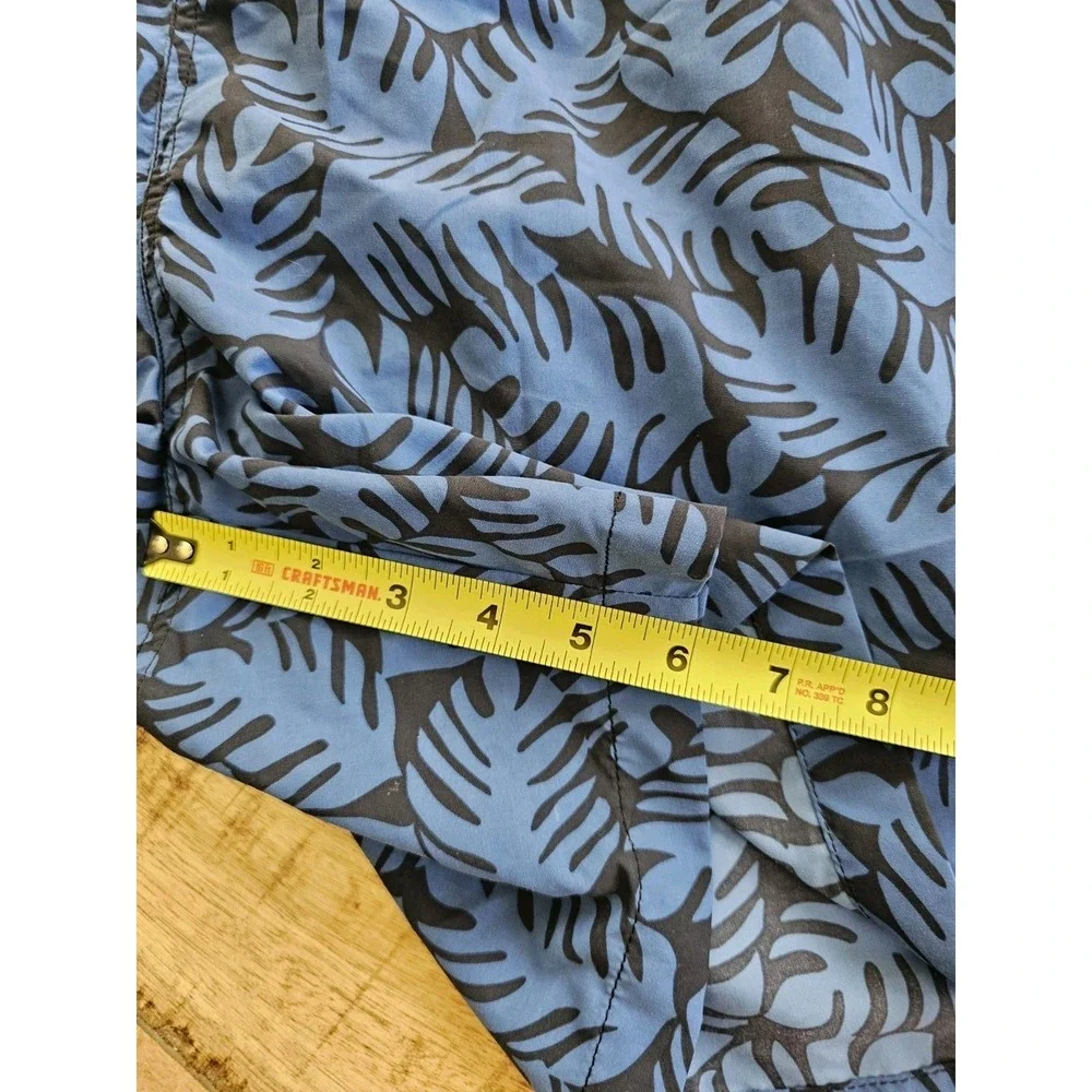Lands' End Tropical Palm Leaf Performance Swim Trunks Shorts Men's 2XL NWT